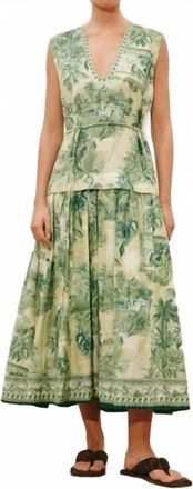 Alemais Sara Midi Dress In Green Floral