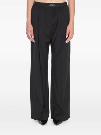 Loewe elasticated-waistband pleated trousers - women - Wool - S - Black