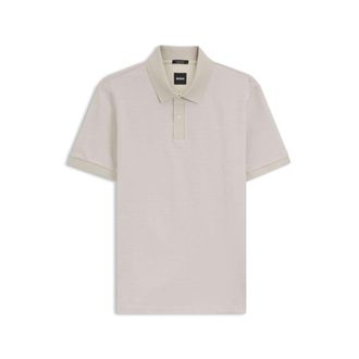 BOSS Mercerized-cotton polo shirt with micro pattern