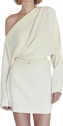 FORE COLLECTION Womens Belted Mini Dress In Butter