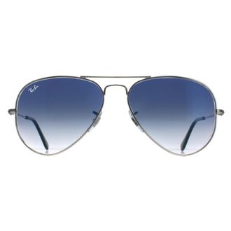 Ray-Ban Aviator Silver Gradient Light Blue Aviator 3025 Sunglasses