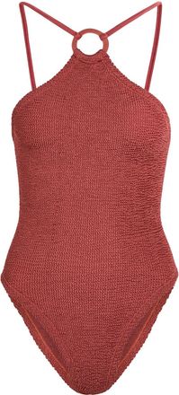 Hunza G Jasmine Hoop Detail Crinkle Swimsuit - Pink - One Size