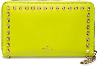Valentino Pre-owned Valentino Leather Rockstud Zip Around Wallet Ladies YRX0SI5ON4QWX03T