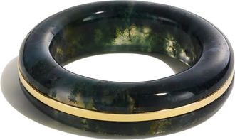 By Pariah 14kt gouden ring met agaat - Groen