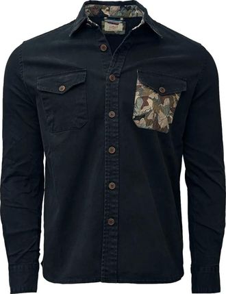 Bob Casual Overhemd Hull Blauw Zwart - Heren - Casual Overhemden - Zwart - XL - Katoen - Overhemden