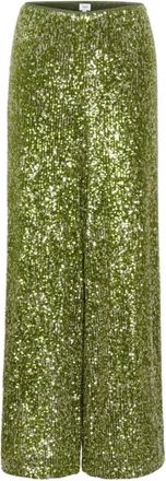 Saint Tropez Groene Calla Broek Reyana SZ - Dames - Wijde Broeken - Groen - XL - Broeken