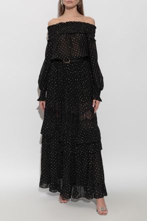 Self Portrait Skirt With Lurex Thread, Womens, Black