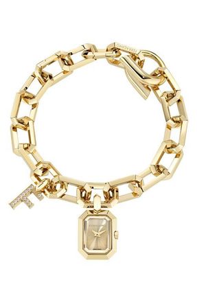 Ferragamo F Charm Bracelet Watch, 16mm x 21mm in Ip Yellow Gold at Nordstrom