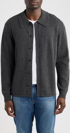 Frame Denim Boiled Wool Shirt Sweater in Dark Grey at Nordstrom, Size Xx-Large