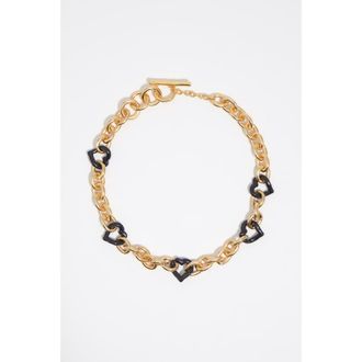 Bimba & Lola Heart Necklace With Texture And Enamel in Gold at Nordstrom