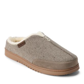 Dearfoams Mens Aldan Notch Clog Slippers