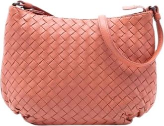 Bottega Veneta Pre-owned Mini Bags, female, Red, Size: ONE SIZE Pre-owned Woven Nappa Crossbody Bag