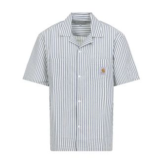 Carhartt Work in Progress Carhartt Wip, Short Sleeve Shirts, male, Blue, Size: S Leavel Shirt