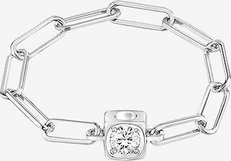 Dinh Van Kettenring aus Weissgold und Diamant Le Cube