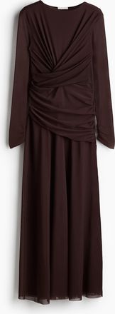 H&M Drapiertes Kleid - Dunkelbraun