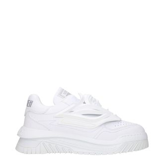 Versace White Leather Mens Sneakers