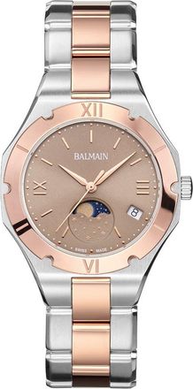 Balmain Be Balmain Moonphase Bracelet Watch, 33mm in Two Tone Steel at Nordstrom
