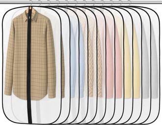 OEM 12 Fundas Para Ropa, 60 X 100 Cm, Bolsas De Peva Transparente, Bolsas De Almacenamiento De 40 Pulgadas, Bolsas Organizadoras Para Camisas, Abrigos De 