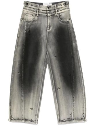 Feng Chen Wang Jeans con effetto schiarito - Grigio