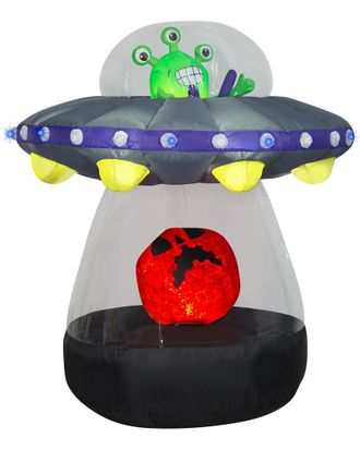 National Tree Company 72 Halloween Inflatable Animated Alien Spacecraft