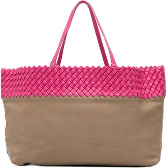 Bottega Veneta Pre-owned Bottega Veneta Intrecciato Trimmed Bicolor Nappa Tote Ladies B00233456Q