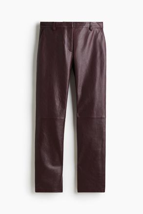 H&M Lederhose - Weinrot