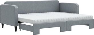 vidaXL Vidaxl - Sof&aacute; Cama Nido Con Colch&oacute;n Tela Gris Claro 80x200 Cm