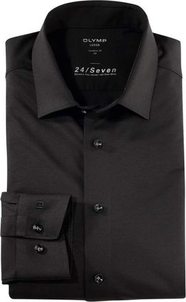 Olymp Olymp, Heren, Overhemden, Zwart, Maat: 6XL Katoen