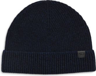 Robert Barakett Shaker Stitch Merino Wool Beanie in Navy at Nordstrom