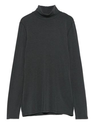Amomento roll-neck long-sleeve top - women - Spandex/Elastane/Wool/Lyocell - 1 - Grey