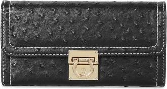 Tiffany & Fred Classic Ostrich-Embossed Leather Wallet