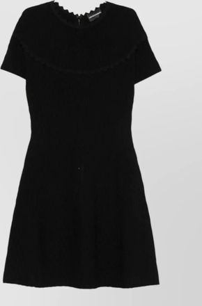 Emporio Armani textured scallop-edge short-sleeve mini dress