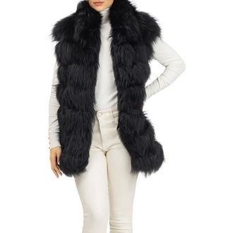 Gorski Genuine Shearling Vest in Black at Nordstrom, Size X-Small