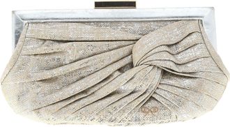 Anya Hindmarch Twist Pleated Accent Clutch Bag in Metallic Gold Leather