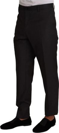 Dolce & Gabbana Wool Broeken Classic Fit - Heren - Slim Fit Broeken - Grijs - 4XL - Wol - Broeken