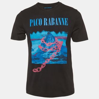 Paco Rabanne Black Montagne Print Jersey T-Shirt