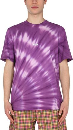 Msgm Purple Tie-Dye T-Shirt