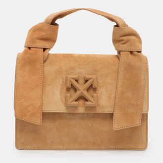 Off-white 1.4 Jitney Beige Suede Shoulder Bag