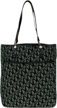 Dior Pre-owned Tote Bags, female, Multicolor, Size: ONE SIZE Pre-owned Trotter Canvas Leather Tote Bag