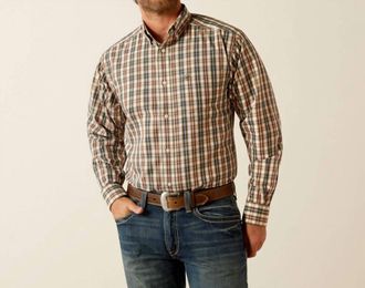 Ariat Wrinkle Free Folk Classic Fit Shirt In Brown