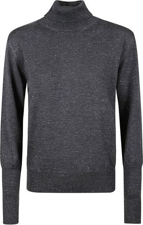 PESERICO Fine Grey Wool Turtleneck Sweater
