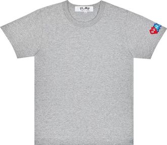 Comme Des Gar&ccedil;ons FW25 Double Heart T-Shirt Grey AZ-T328-051-2