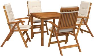 vidaXL Set Da Pranzo Da Giardino 5 Pezzi Naturale Vidaxl