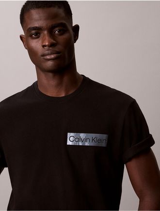 Calvin Klein Jeans Calvin Klein Mens Garment-Washed Graphic Logo Tee - Black - 2XL