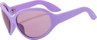 Generic Mens Oversized Outdoor Sunglasses Vacation Sports Driving(Purple)