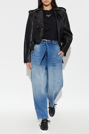 Balmain Jeans With Pleats, Womens, Blue