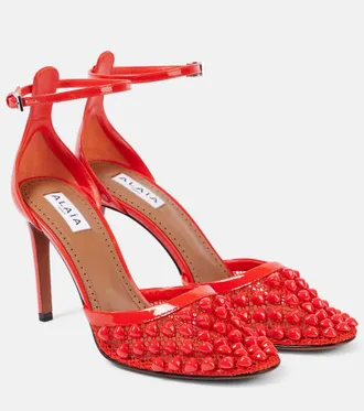 【ALAIA直営店】ESCARPINS A TALON HAUT EN RESILLE ALAÏA ESCARPINS à TALON HAUT EN RÉSILLE ET STUDS | ALAÏA FR