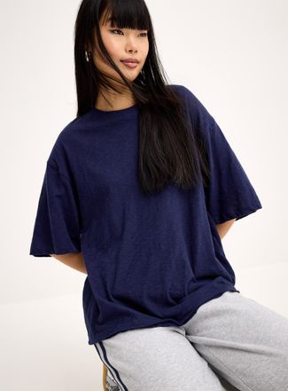 Twik Womens Scissor-cut hem slub T-shirt