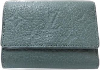 Louis Vuitton Green Leather Wallet (Tri-Fold) (Pre-Owned)