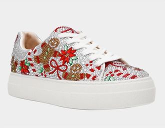 Betsey Johnson Womens Sidny Platform Sneakers In Holiday Multi